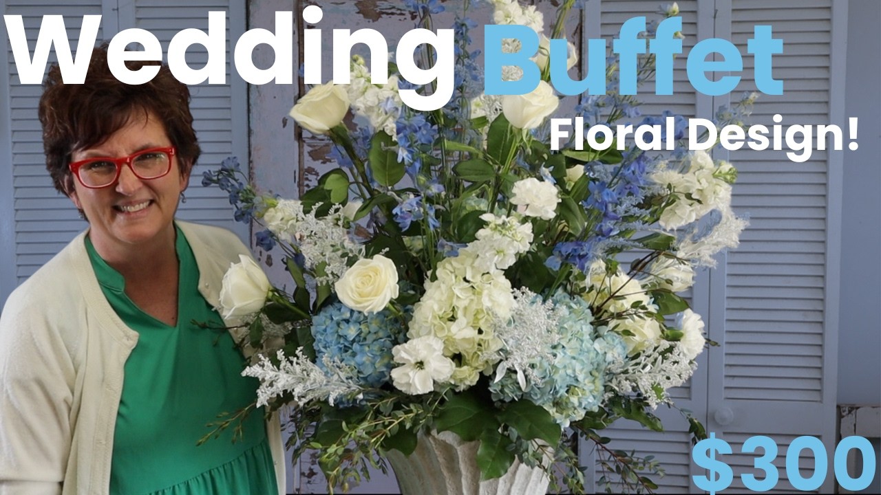 $300! DIY Wedding Buffet Floral Design! 🪻🌿