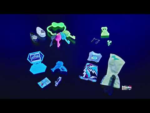 Mattel „Monster High Skulltimates“ siurprizų rinkinys – Frenkė, neoninė serija video