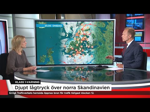Hårt väder i många delar av landet - ”Kan bli orkanstyrka i vindbyarna” - Nyheterna (TV4)