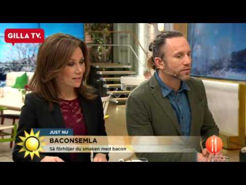 Här testar Tilde och Peter den nya baconsemlan!