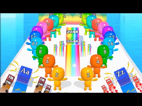 Satisfying Mobile Game/ level up numbers 2048 vs 2048 jelly shooter Gameplay New Update Level part#1
