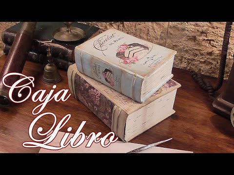 Como hacer una Caja libro reciclando cartón. Libro de decoración Vintage