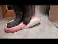 Second Pair Of Rigger Boots To Stomp A Heart Shaped Leather Pillow