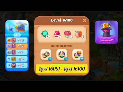 Gardenscapes ( Level 16091 - Level 16100 ) - All Puzzles - Gameplay