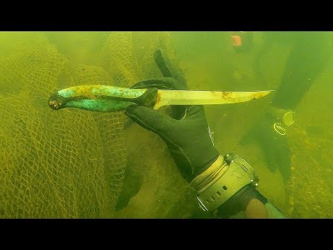 Found Knife Underwater in River While Scuba Diving for Interesting Finds! (Spotted Huge Fish)