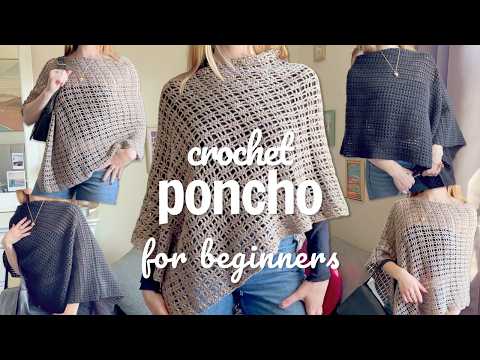 Crochet Poncho for Beginners (it's just a rectangle!)