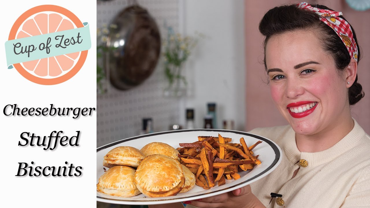 Cheeseburger Stuffed Biscuits - 1960's Inspired Recipe