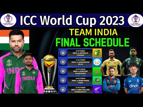 ICC World Cup 2023 India All Matches Final Schedule | India New Schedule for ICC World Cup 2023