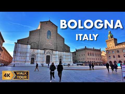 Piazza Maggiore and Quadrilatero Walking Tour - Bologna, Italy [4K/60fps]