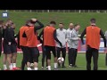 Jadon Sancho pulls off VERY cheeky penalty in England training
