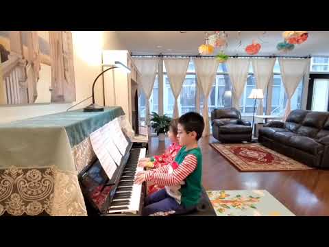 Jingle Bells, early elementary Christmas holiday piano duet arrangement by Margaret Goldston