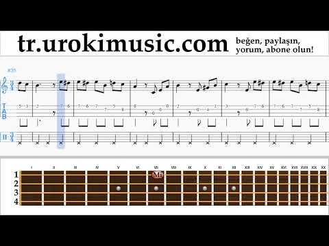Ukulele dersleri Beethoven - Für Elise Notalar Eğitim Bölüm#2 um-b723