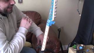 Video thumbnail for Blue Guitar: Fix Nut - Set Relief (Chapman ML-3 Traditional Satin Blue) by Woodeso's Guitar Mods