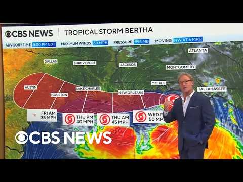 Here's Tropical Storm Bertha's projected path