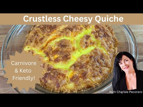 Crustless Cheesy Quiche that is Keto & Carnivore friendly! Perfect for breakfast or brunch.