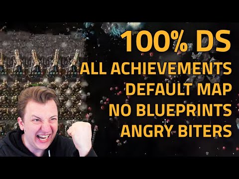 World Record: 100% Default Settings (All Achievements on Random Map in 22:18:49), Factorio Space Age