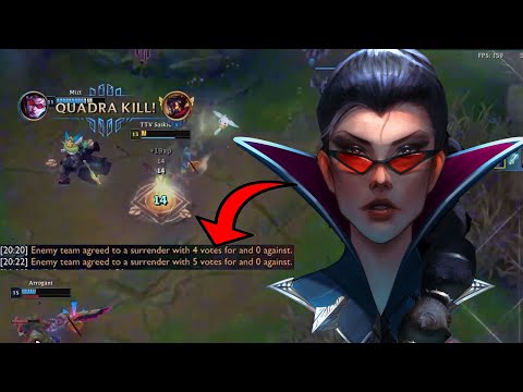 Enemy team INSTANTLY surrendered after an INSANE QUADRA - Challenger Vayne