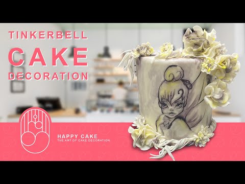 How To Make A Fairy Tinkerbell Birthday Cake | Easy Cake Decoration | Tutorials by Happycake
