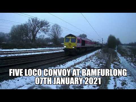 Five Loco Convoy at Bamfurlong - 07th January 2021