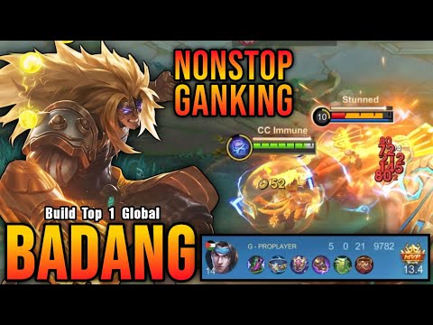 Annoying Roamer Badang NonStop Ganking!! - Build Top 1 Global Badang ~ MLBB
