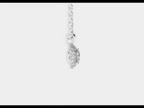Double Halo Diamond Solitaire Pendant White Gold