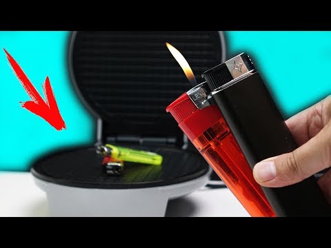 EXPERIMENT WAFFLE IRON vs LIGHTER!!! Video