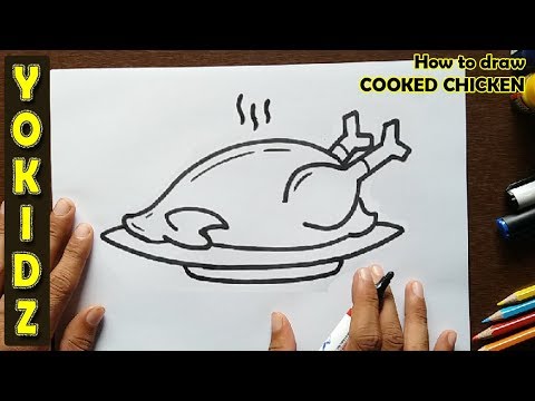 How to draw COOKED CHICKEN - YouTube