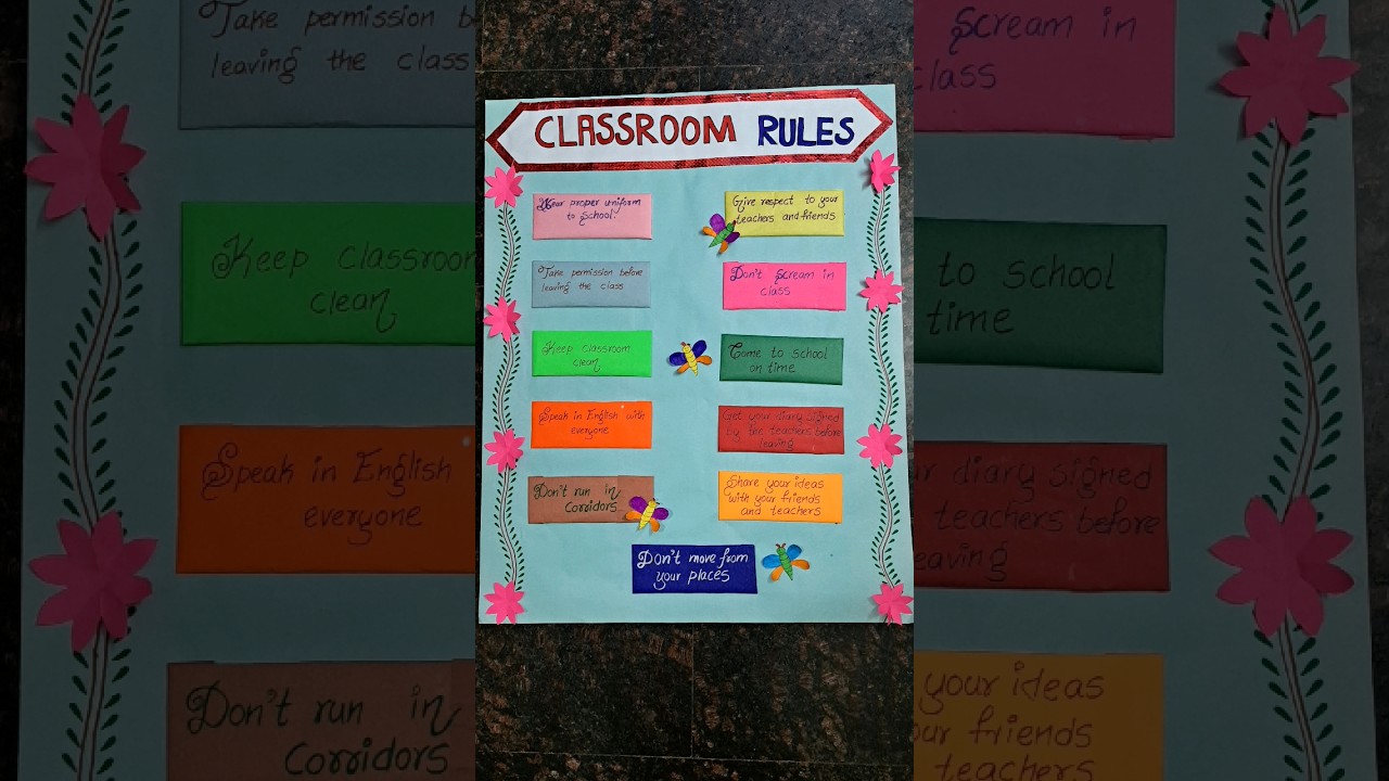 Classroom Rules Chart #diy #youtubeshorts #Sajidrees_Hobbyist