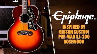 Video thumbnail for Epiphone Inspired by Gibson Custom Pre-War SJ-200 Rosewood Reissue | Vintage Sunburst by The Peach Boutique