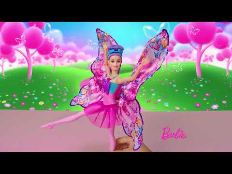 Žaislinė lelė Mattel Barbie Dreamtopia drugelis, HXJ10 video