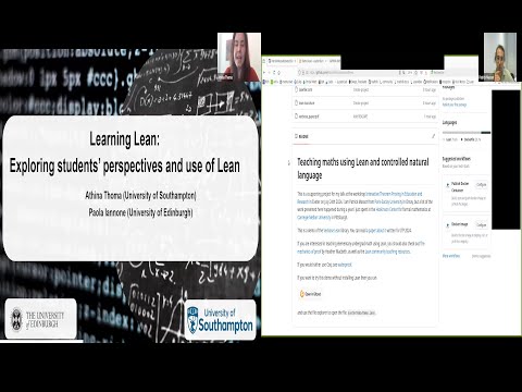 Session 1: Athina Thoma and Patrick Massot