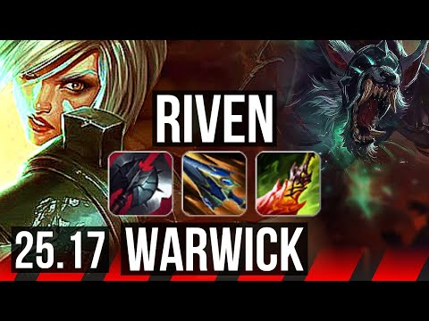RIVEN vs WARWICK (TOP) | 11/3/12, 500+ games, Dominating | KR Master | 25.17
