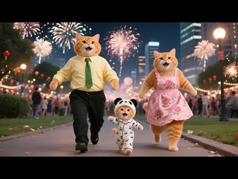 Ginger and Mama Cat Prepare a New Year’s Eve Party for Papa Cat 🎆🐱🎉 | Funny Cat Videos