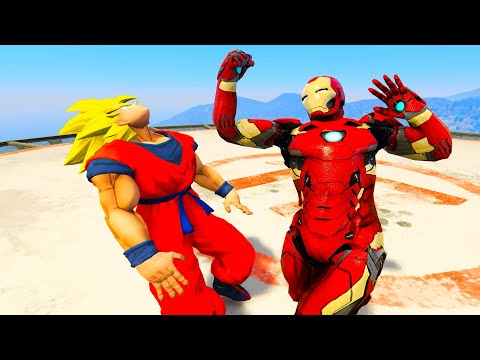 Goku vs Iron Man Epic Battle Show Down #GTA5 #Goku #IronMan #EpicBattle