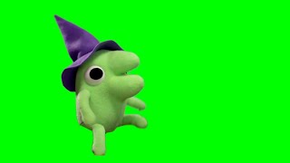 Glep (puppet) dancing Smiling Friends (red) green screen