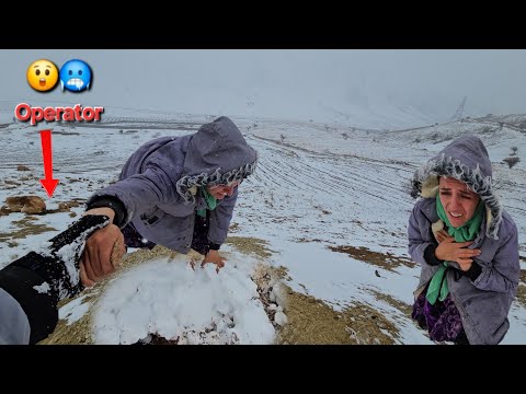 Miraculous rescue: Pregnant mother saved from fatal fall into valley in snowy mountains😲🥶