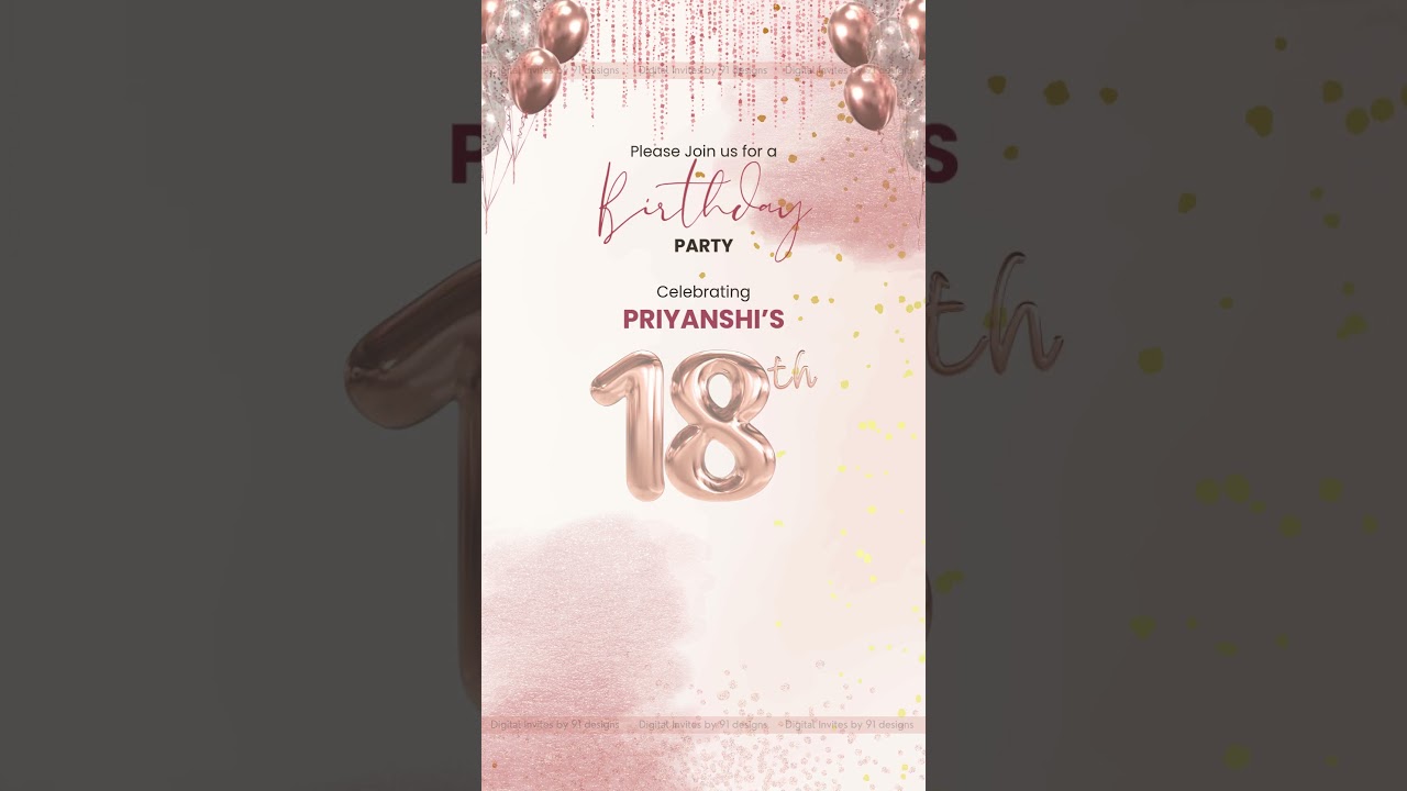 Vintage Rose Birthday Party Invitation