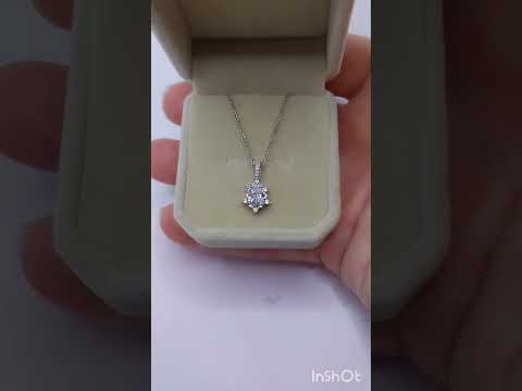 Подарок девушке кулон на цепочке "Алмазная капля и цирконы белое золото" ювелирный сплав в бархатной коробочке - фото 3 - id-p2280229175