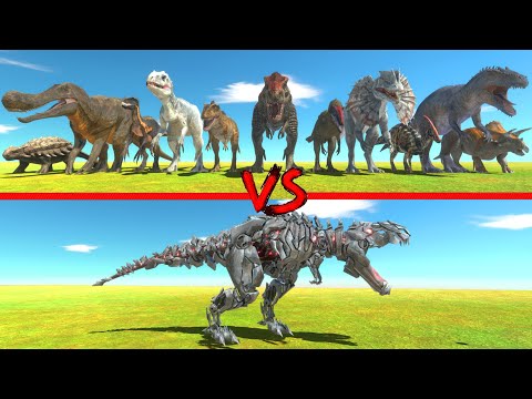 New Tek Rex in Battle with All Dinosaurs of Arbs - Animal Revolt Battle Simulator
