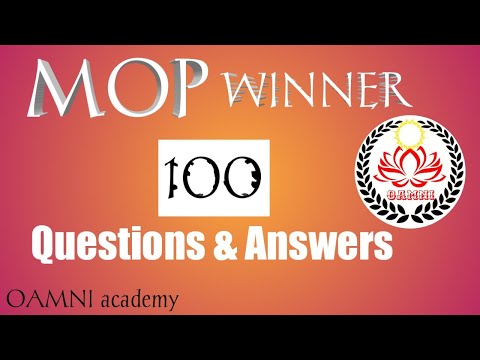 MOP Winner // 100 Questions & Answers # OAMNI academy