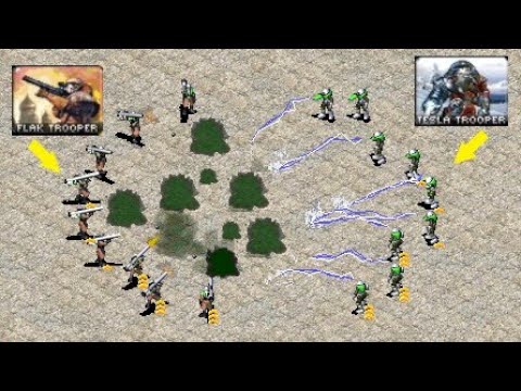 Flak Trooper vs Tesla Trooper - Red Alert 2