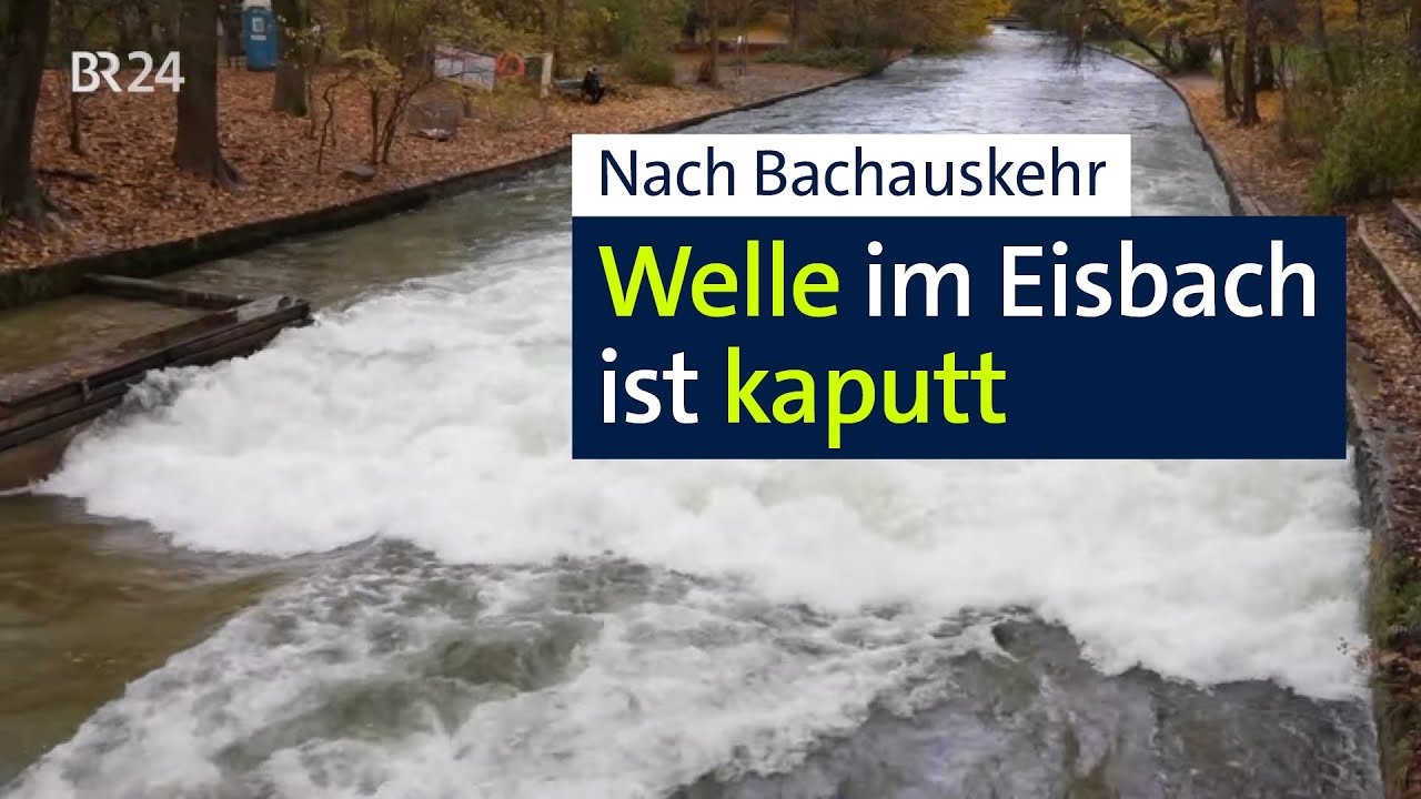 Nach Bachauskehr: Eisbachwelle in sich zusammengebrochen | Abendschau | BR4