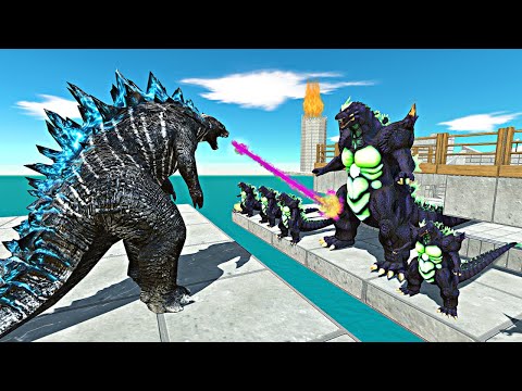 Legendary War | Black Warrior Godzilla 2014 vs Super Godzilla - Animal Revolt Battle Simulator