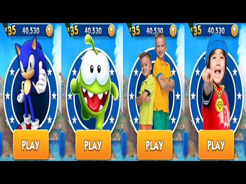 Sonic Dash vs Tag With Ryan vs Vlad & Niki Run vs Om Nom Run - Android Gameplay Walkthrough