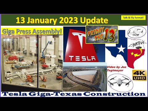 9K Giga Press Assembly & Inside Views! 13 January 2023 Giga Texas Construction Update (07:30AM)