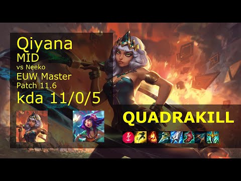 Qiyana Mid vs Neeko - EUW Master 11/0/5 Patch 11.6 Gameplay