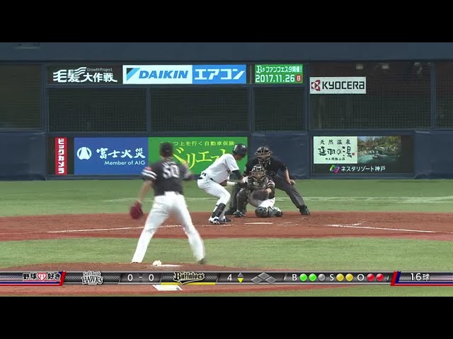 【4回裏】ここは手が出ない!! ホークス・攝津が内角にズバッと決める!! 2017/10/1 Bs-H