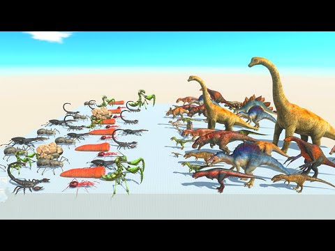 DINOSAURS VS GIANT INVERTEBRATES - Animal Revolt Battle Simulator