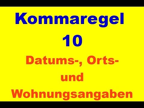 100 Sekunden Zeichensetzung - Datum, Ort, Wohnungsangabe
