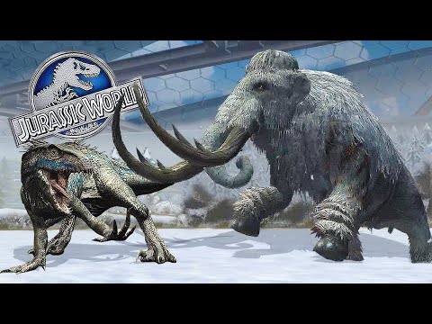 WOOLLY MAMMOTH VS INDORAPTOR GEN 2 - DINOSAUR FIGHTING || JURASSIC WORLD THE GAME